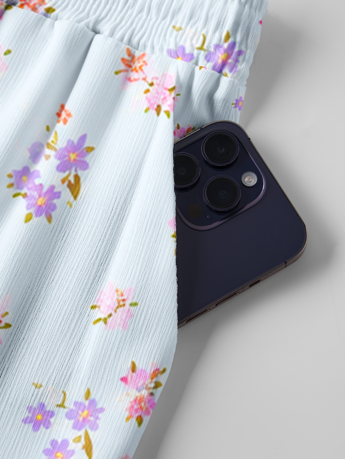 Pink Petal Cascade Pants For Women With Pockets
