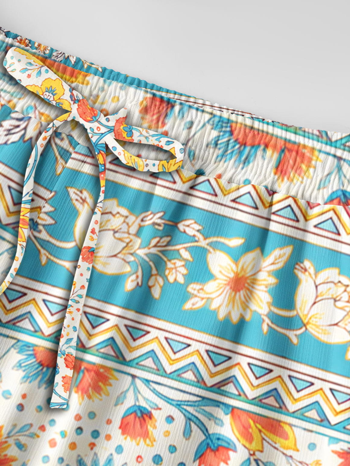 Moroccan Garden Pattern Pants For Women With Pockets
