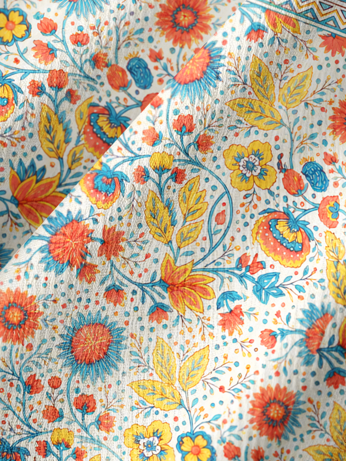 Moroccan Garden Pattern Pants For Women With Pockets