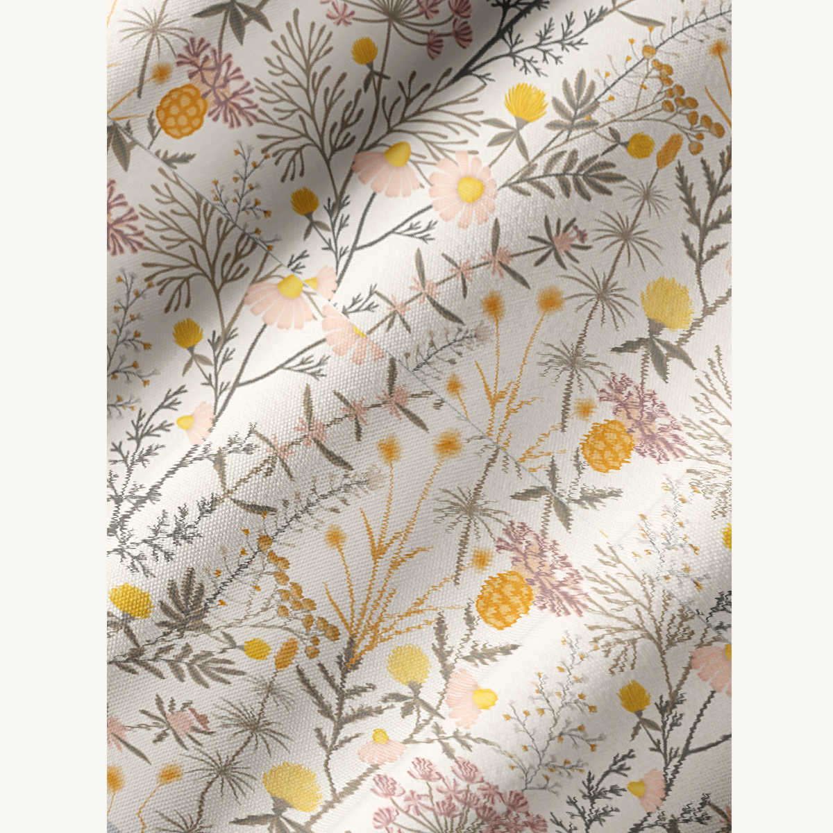 Yellow Wildflower Meadow Print Long Sleeve Mini Dress