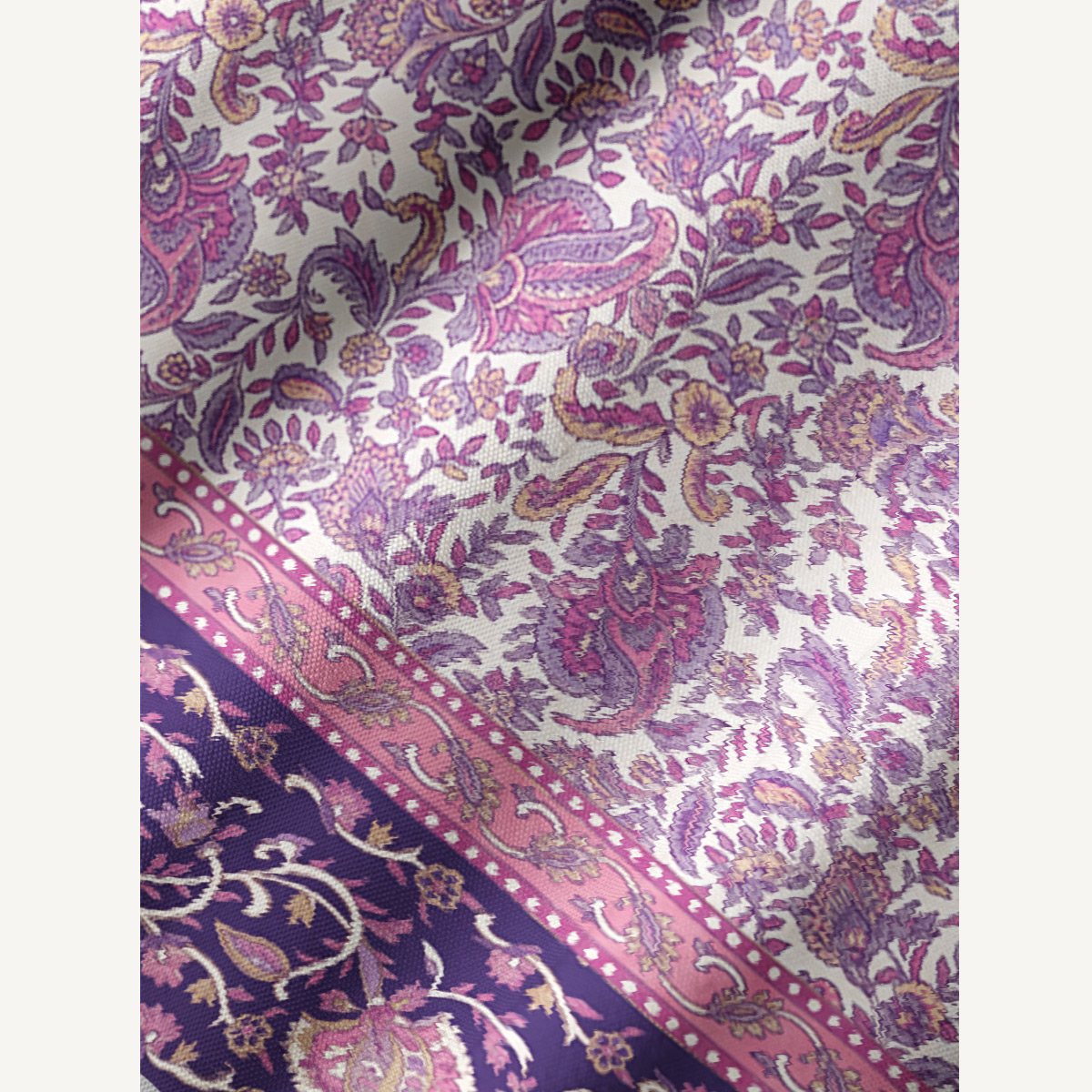 Violet Paisley Garden Long Sleeve Mini Dress For Women