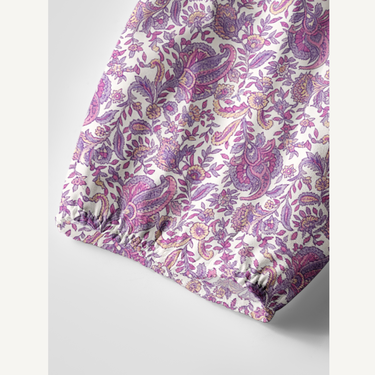 Violet Paisley Garden Long Sleeve Mini Dress For Women