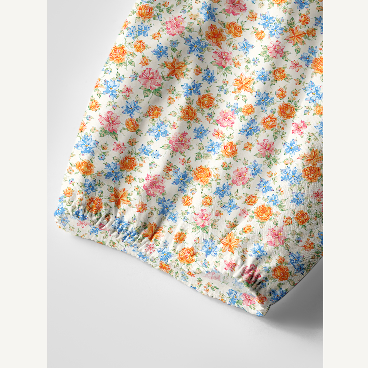 Wildflower Cottage Garden Tie‑Neck Mini Dress