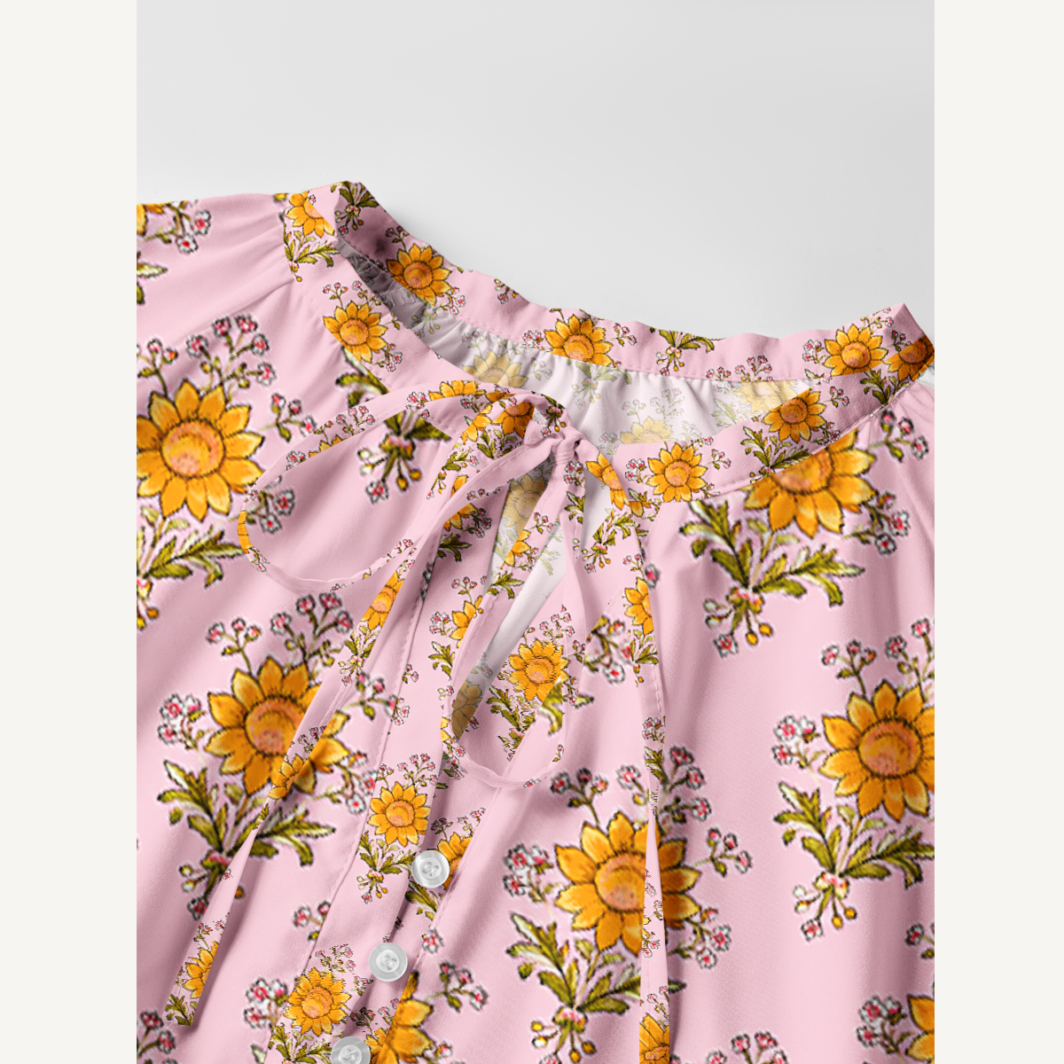 Pink Meadow Bloom Long Sleeve Womens Mini Dress