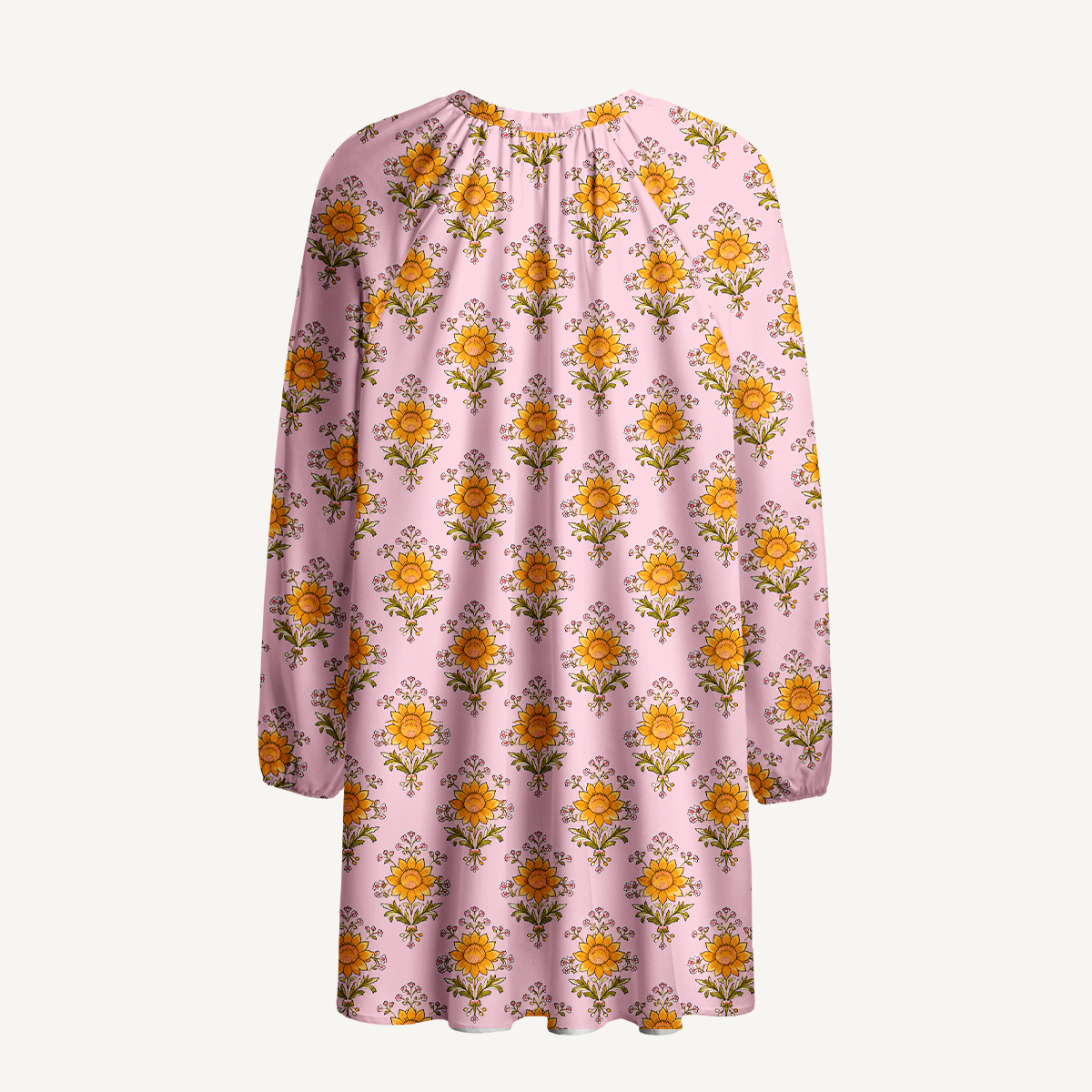 Pink Meadow Bloom Long Sleeve Womens Mini Dress