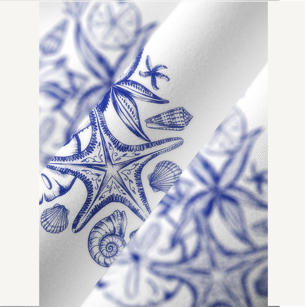 Coastal Nautical Starfish Print Kimono Sleeve Kaftan Dress