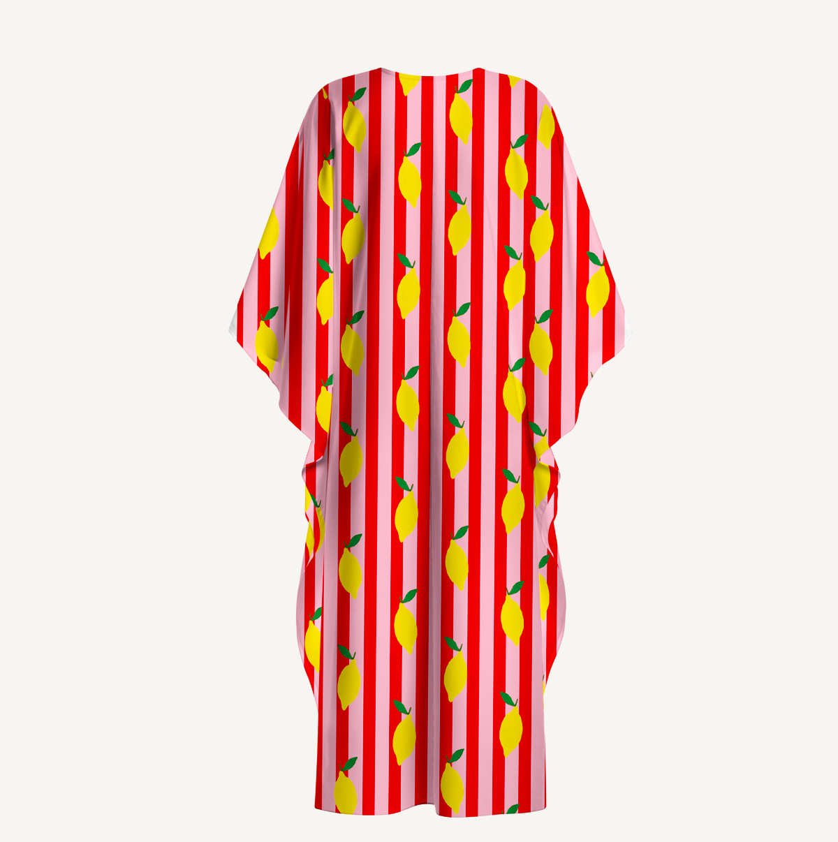 Citrus Stripe Kimono Sleeve Kaftan Dress