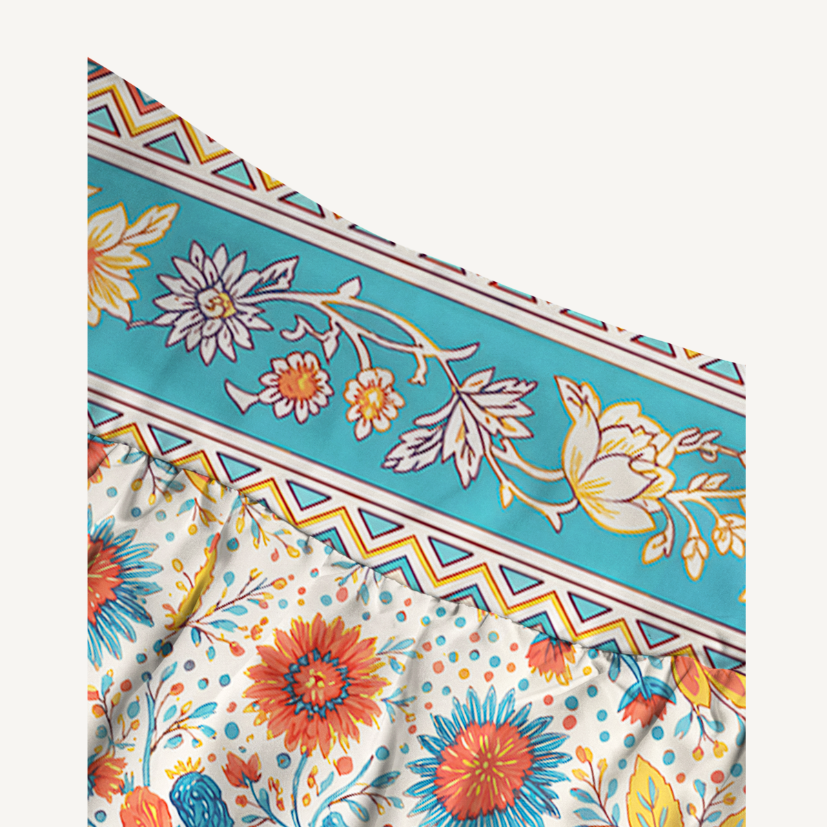 Moroccan Garden Pattern Convertible Maxi Skirt & Strapless Dress