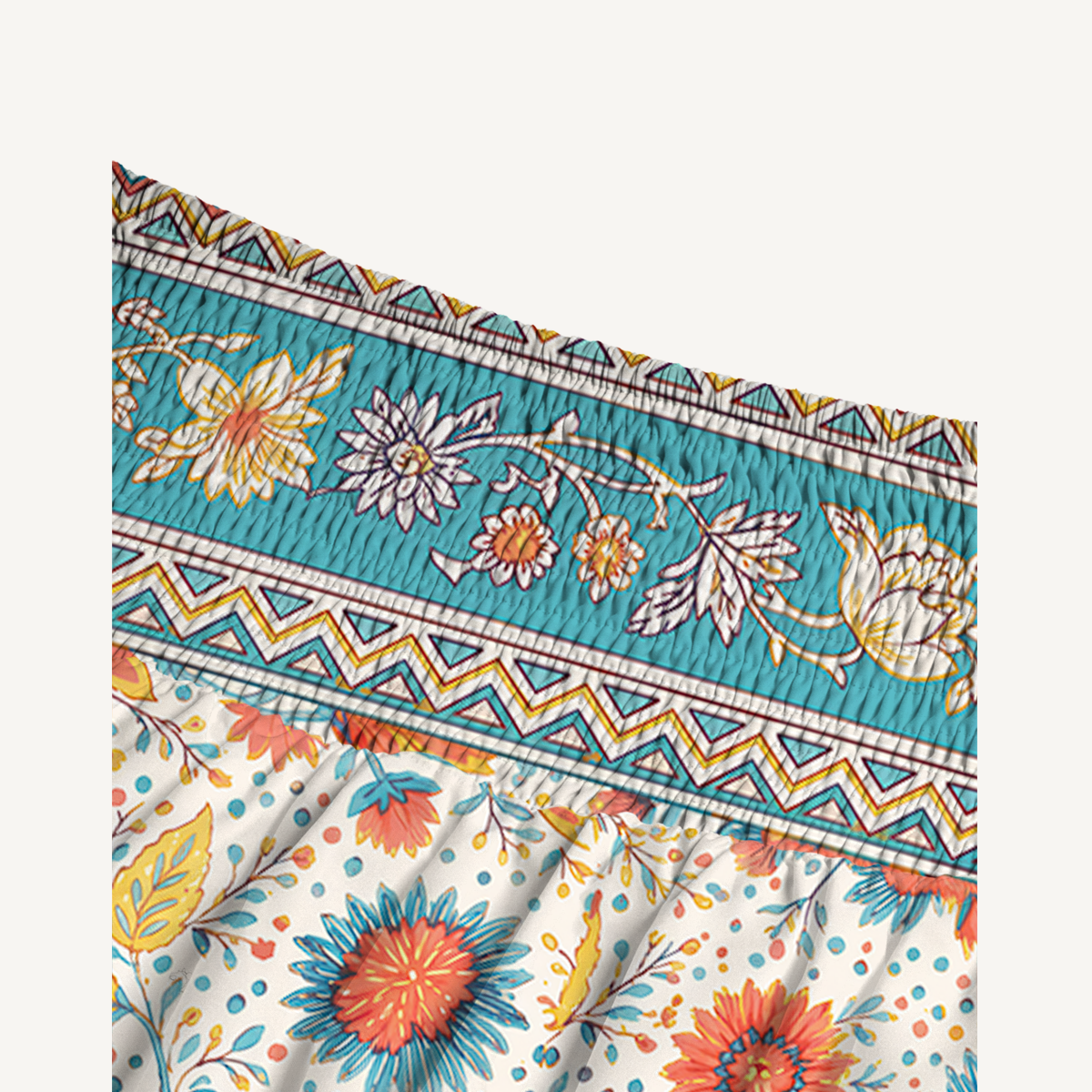 Moroccan Garden Pattern Convertible Maxi Skirt & Strapless Dress