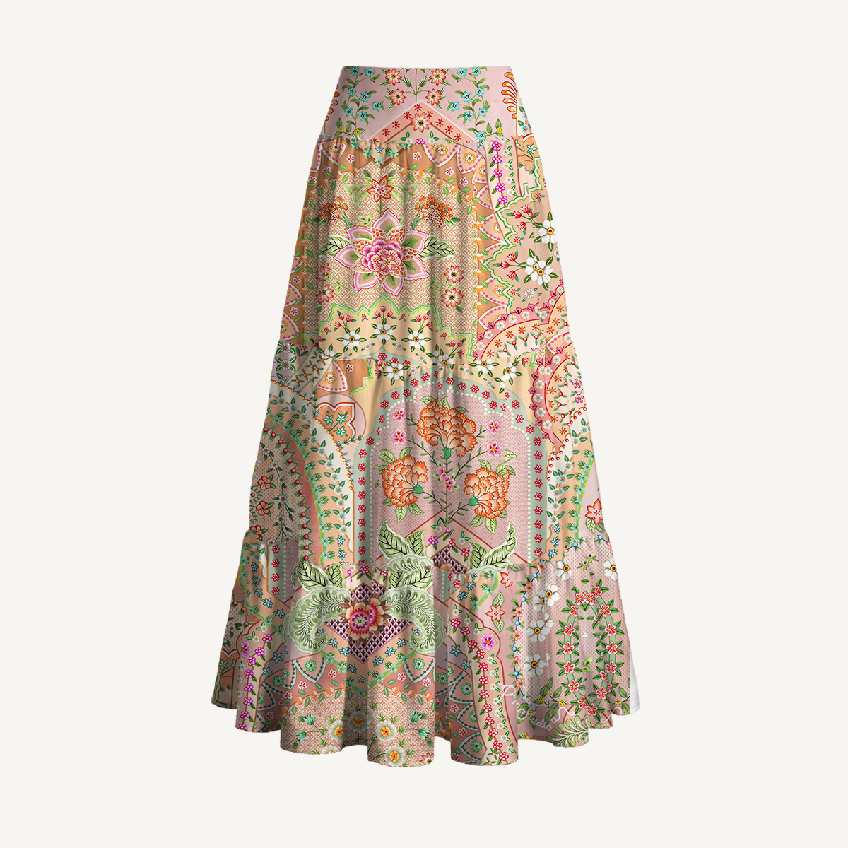 Retro Sun & Palm Maxi Skirt & Strapless Dress