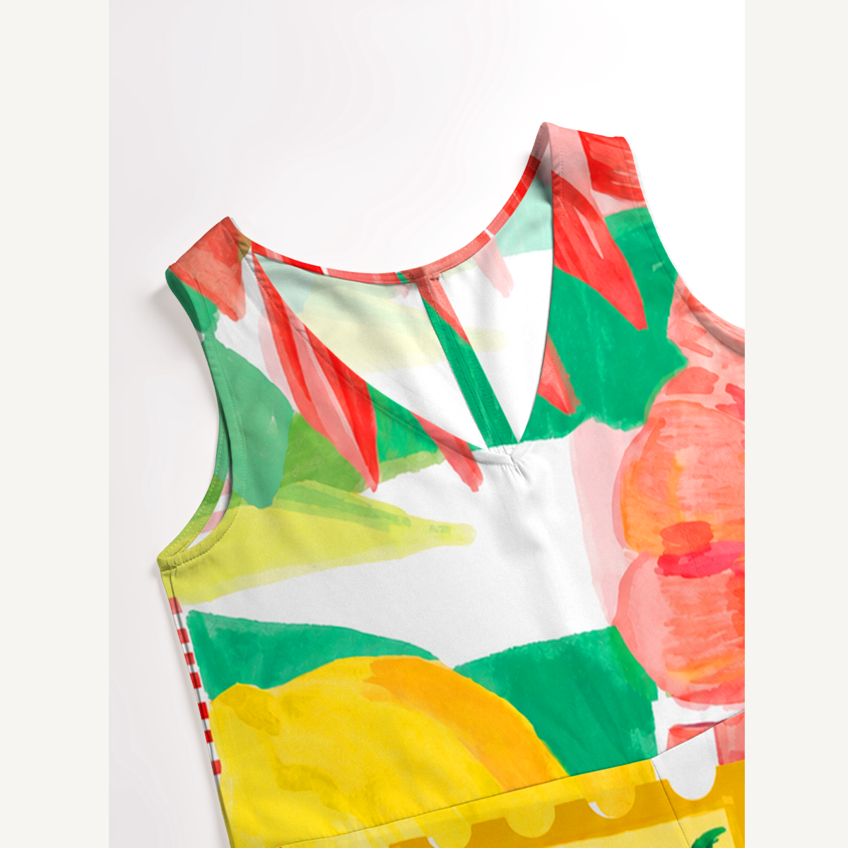 Tropical Floral & Palm Jumpsuit with Pockets for Women