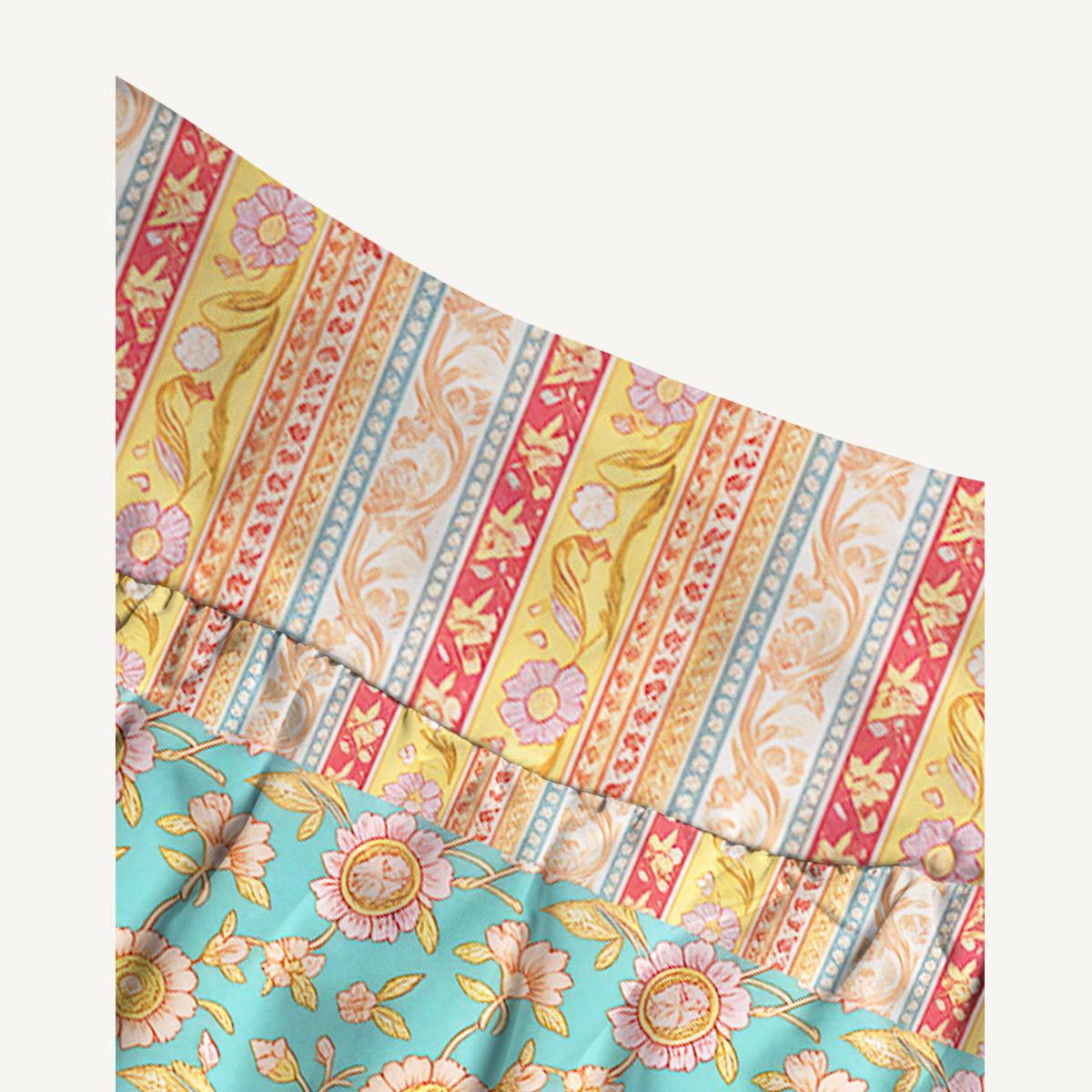 Paisley Inspired Pattern Convertible Maxi Skirt & Strapless Dress
