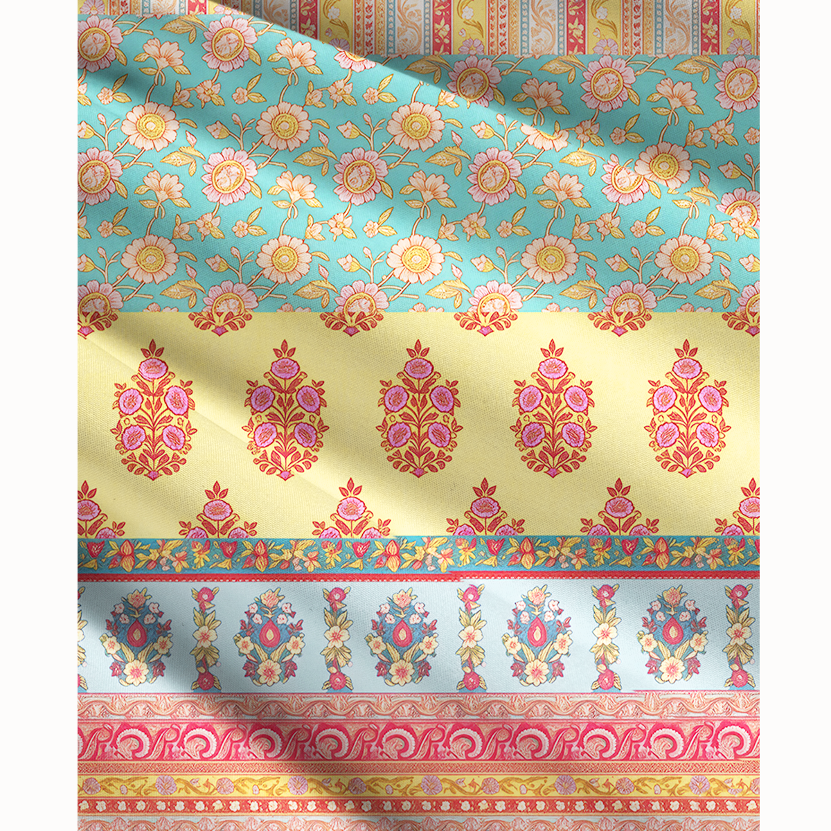 Paisley Inspired Pattern Convertible Maxi Skirt & Strapless Dress