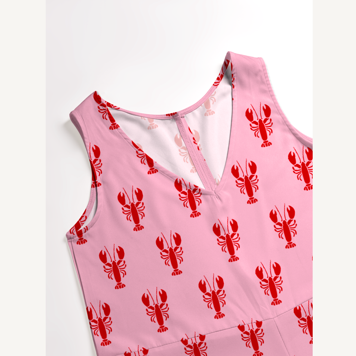 Pink Lobster Jumpsuit with Pockets for Women