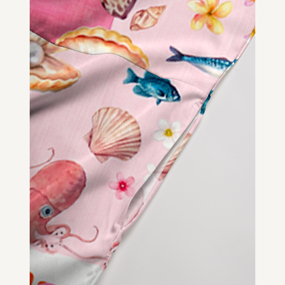 Pink Ocean Life Jumpsuit with Pockets for Women