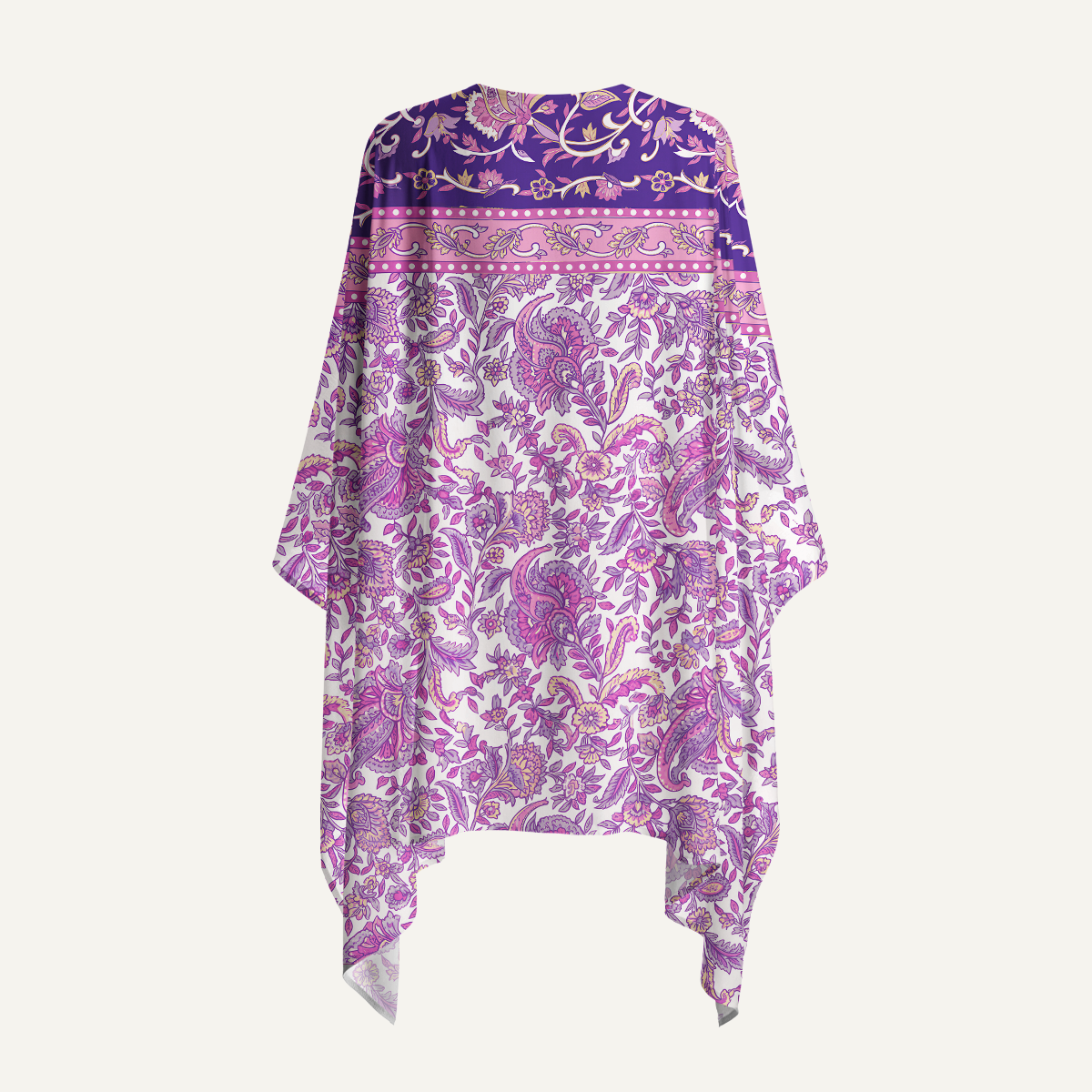 Violet Paisley Garden Print Kimono Wrap