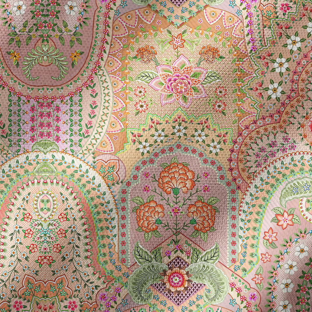 Patchwork Mandala Floral Print Kimono Wrap