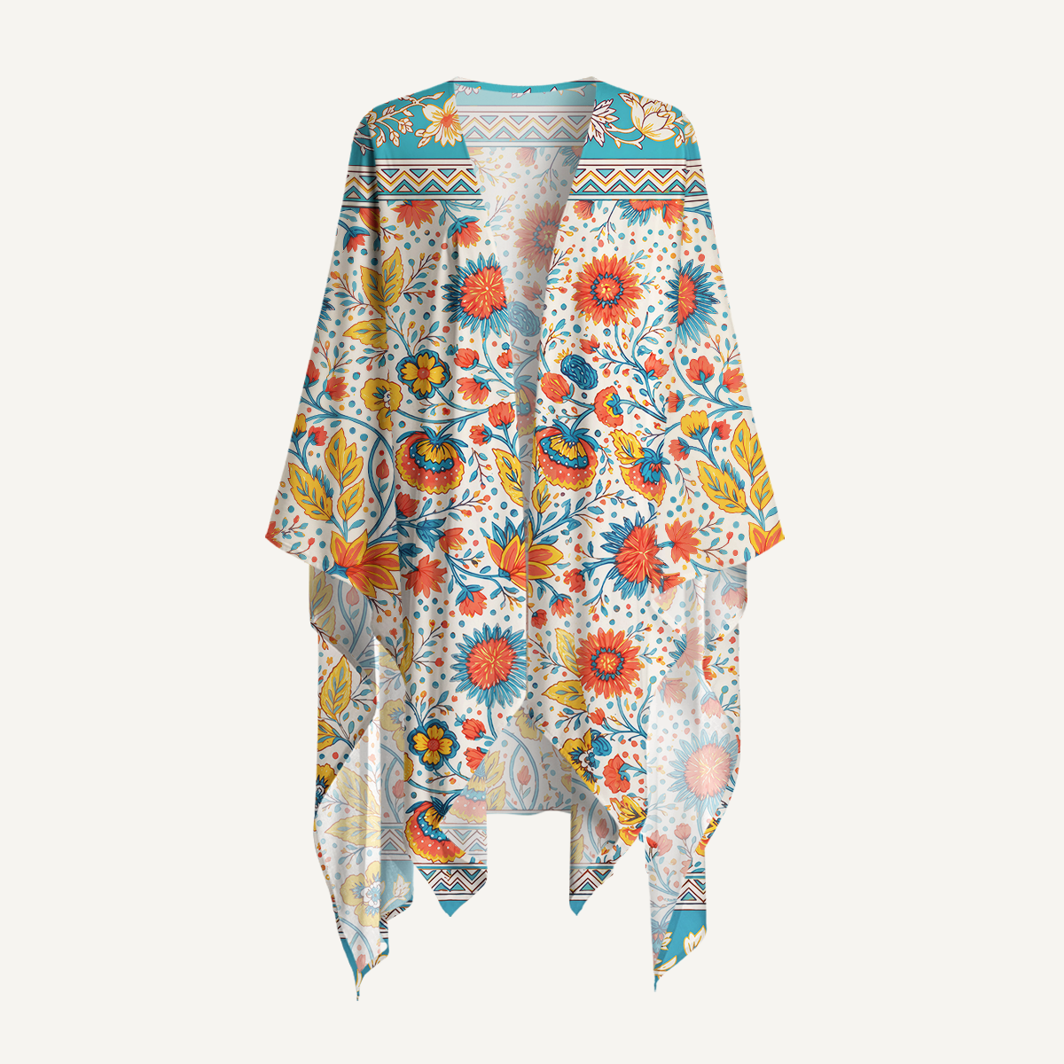 Moroccan Garden Pattern Kimono Wrap