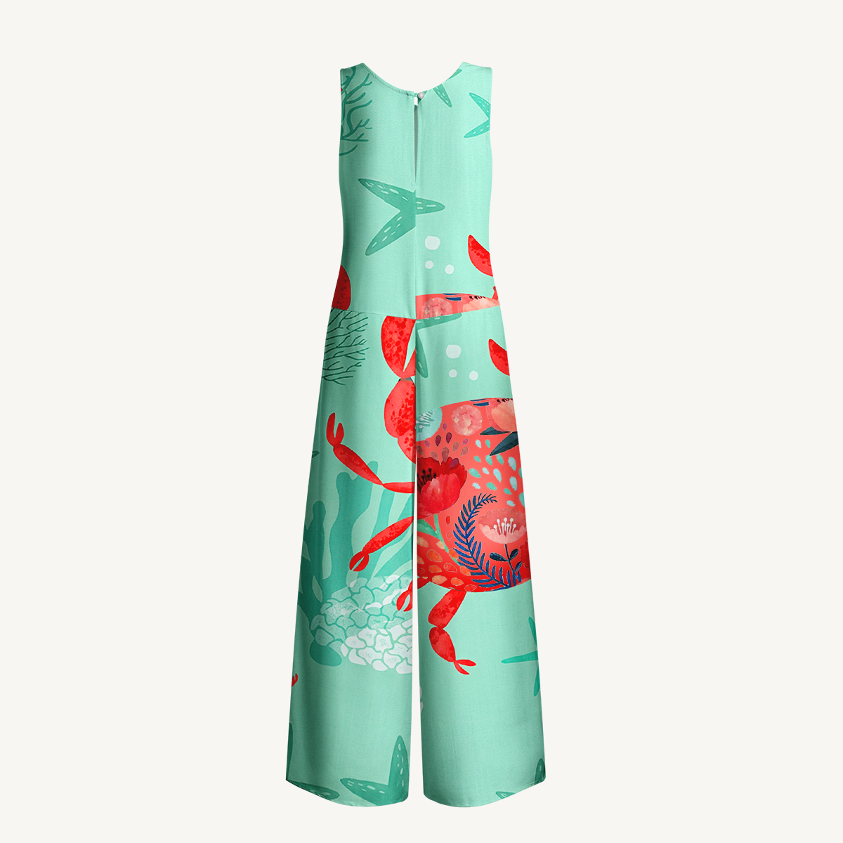 Floral Crab Jumpsuit with Pockets for Women