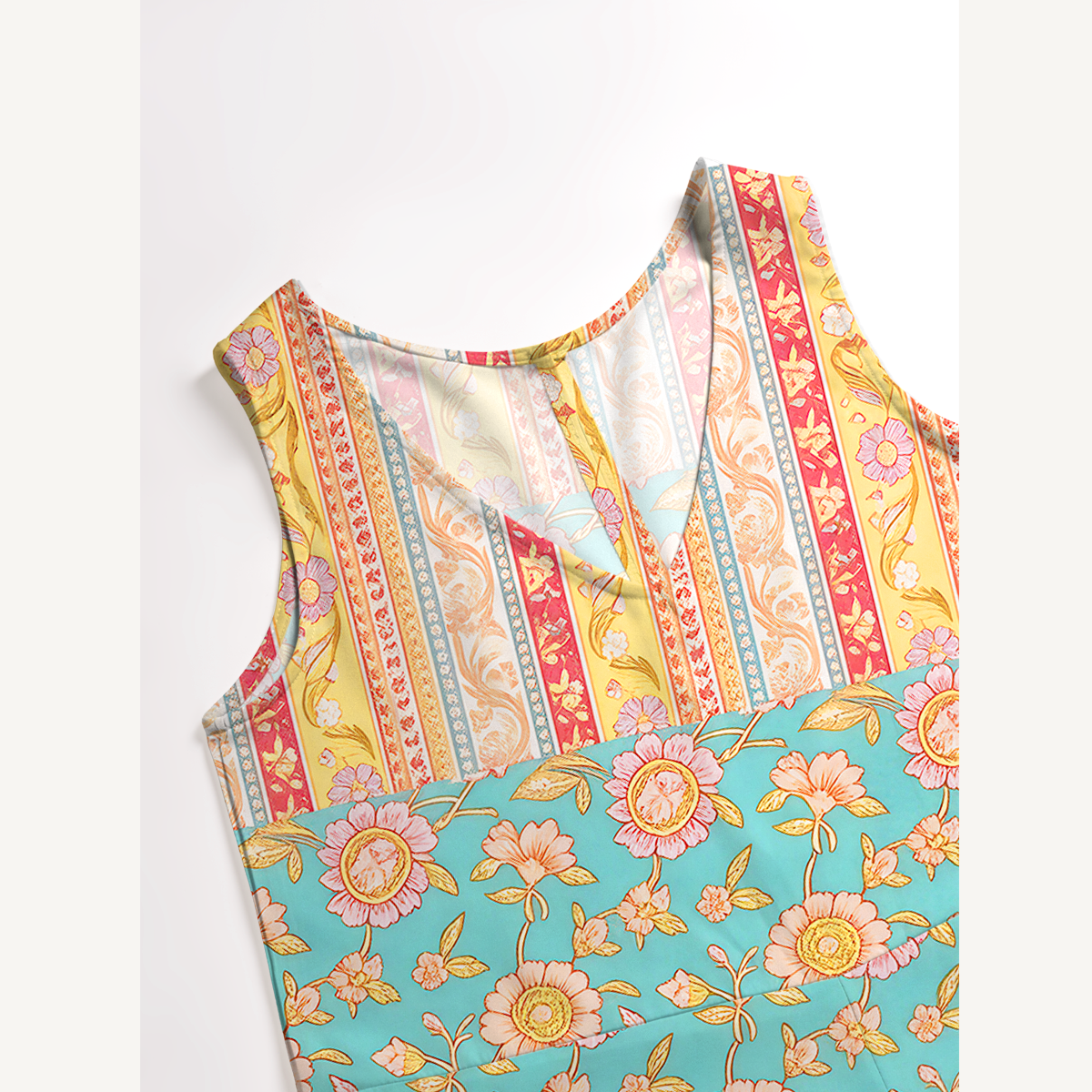 Paisley Inspired Pattern Womens Jumpsuit With Pockets