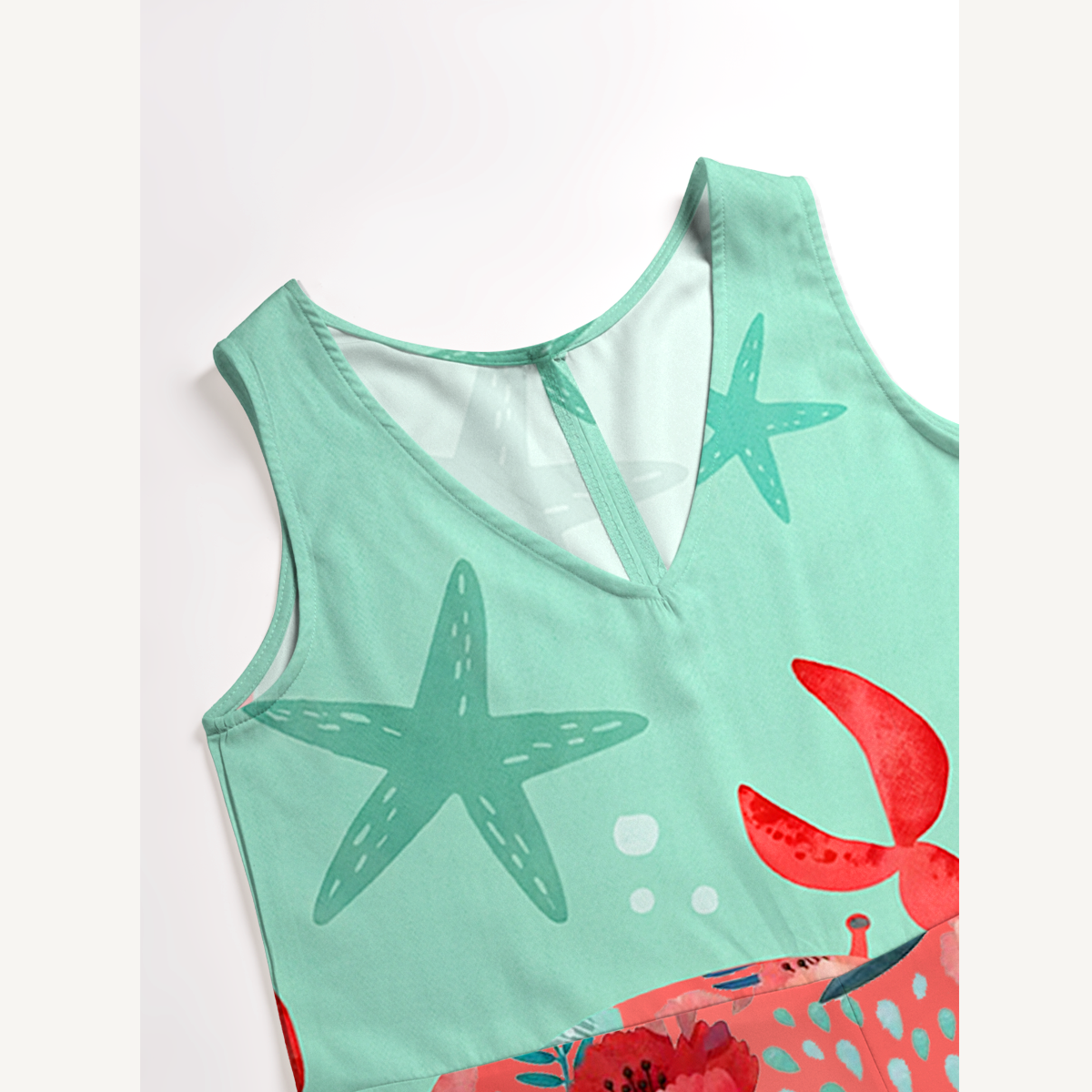 Floral Crab Jumpsuit with Pockets for Women
