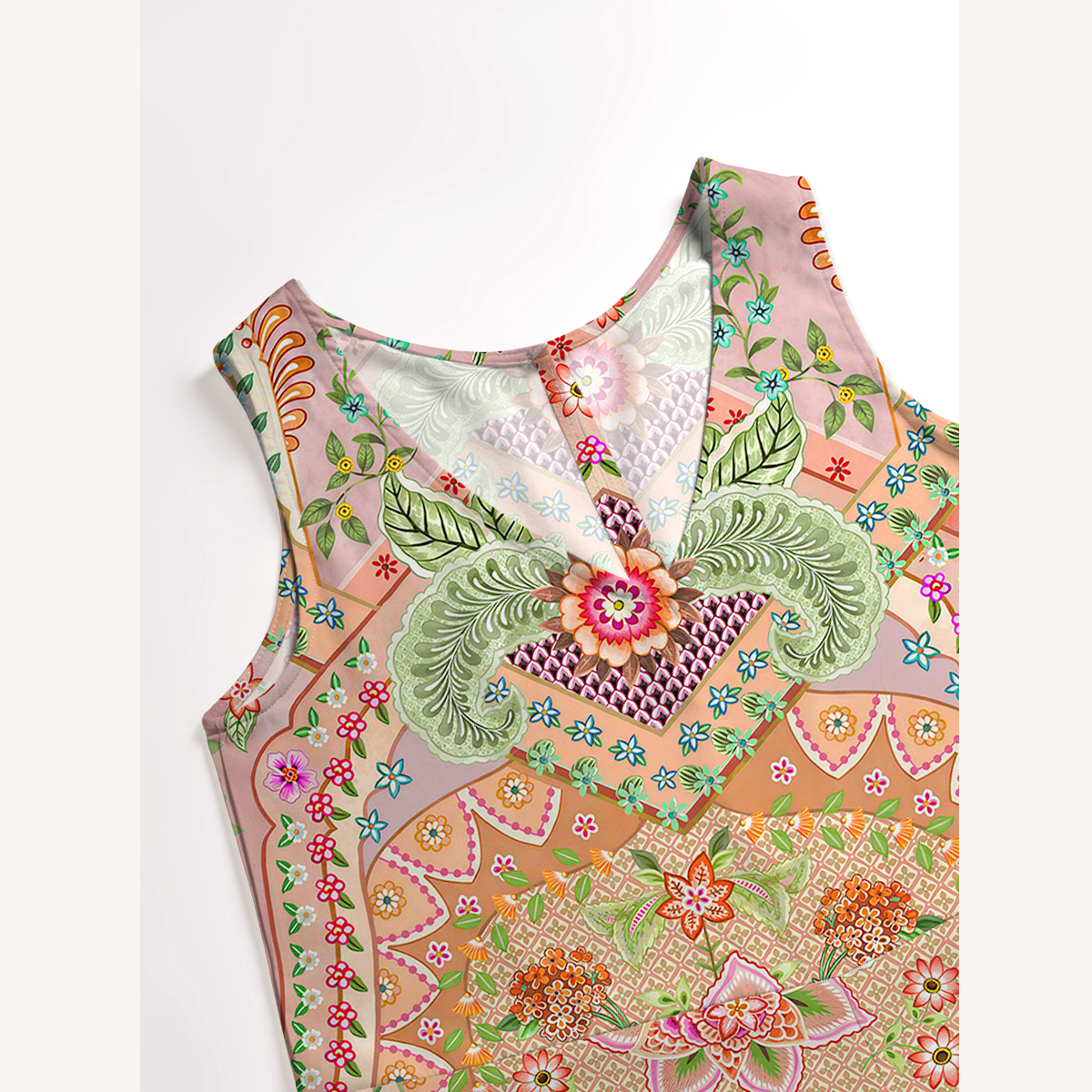 Patchwork Mandala Floral Womens Jumpsuit With Pockets