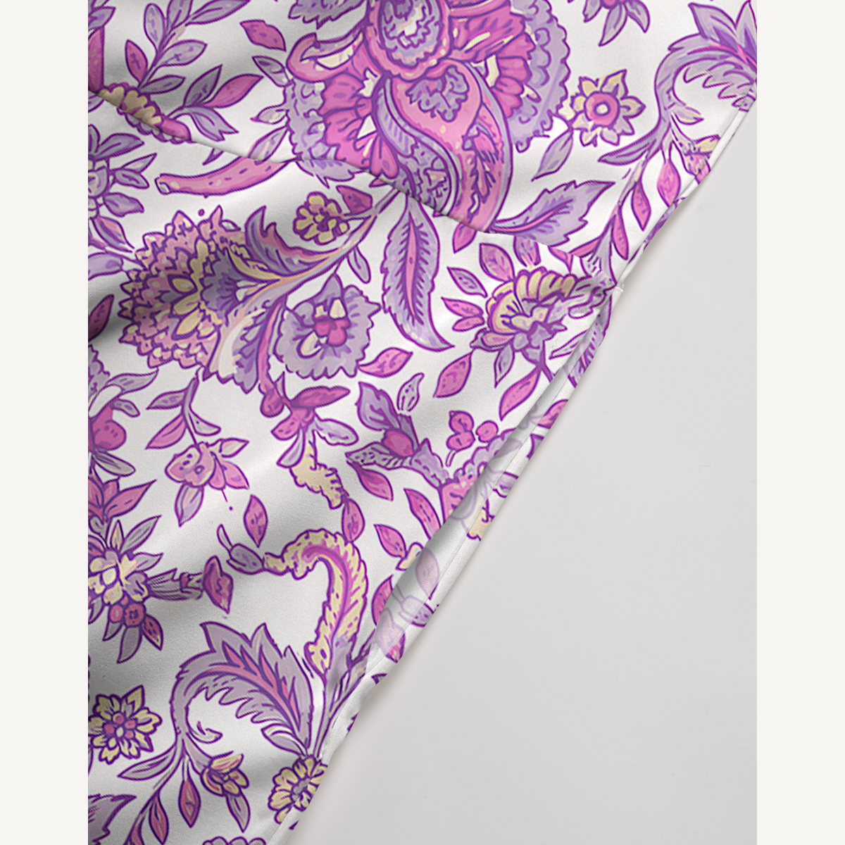 Violet Paisley Garden Womens Jumpsuit With Pockets
