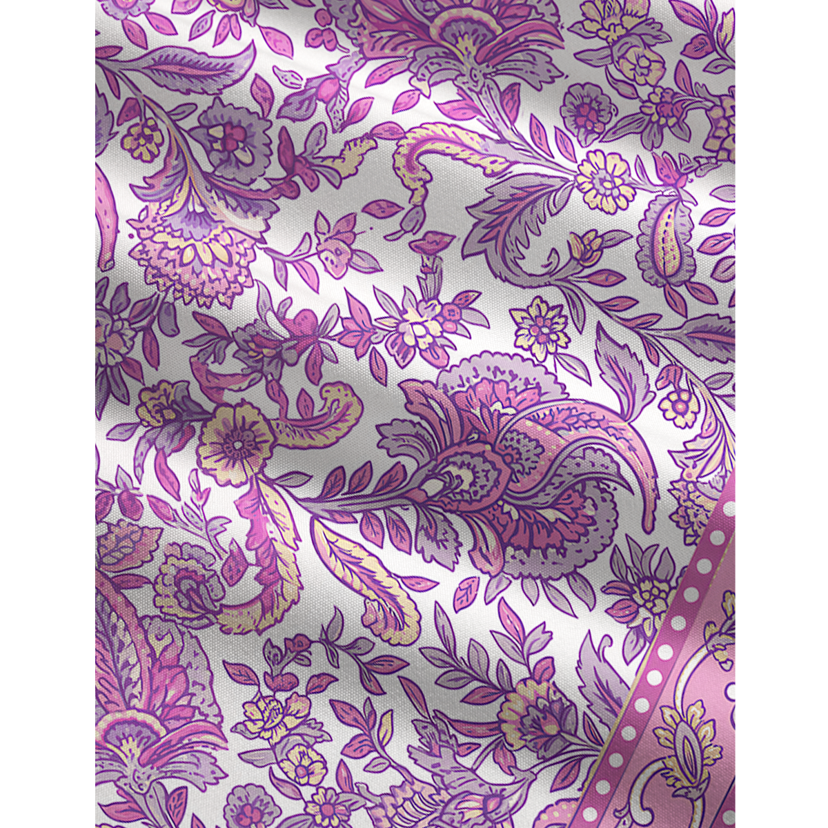 Violet Paisley Garden Womens Jumpsuit With Pockets