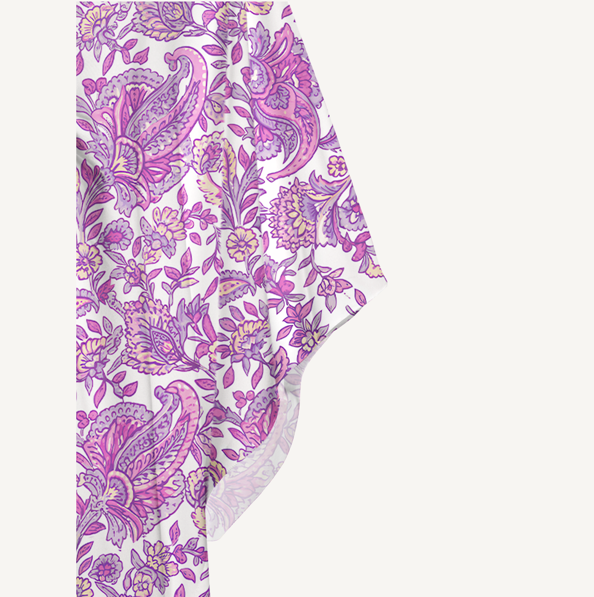 Violet Paisley Garden Soft Kaftan Maxi Dress