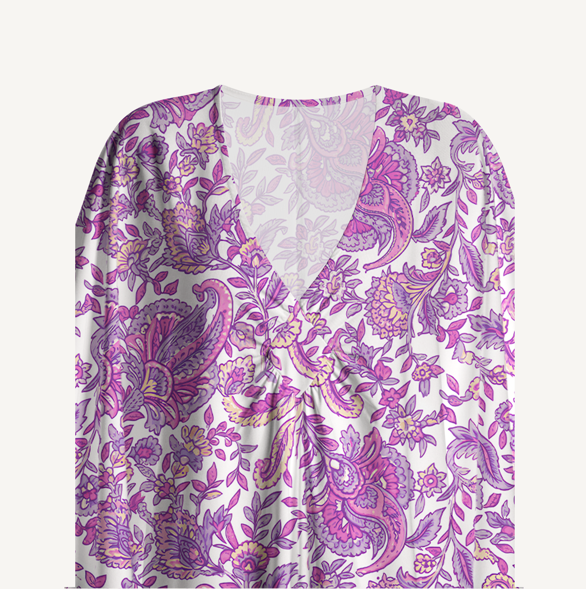 Violet Paisley Garden Soft Kaftan Maxi Dress