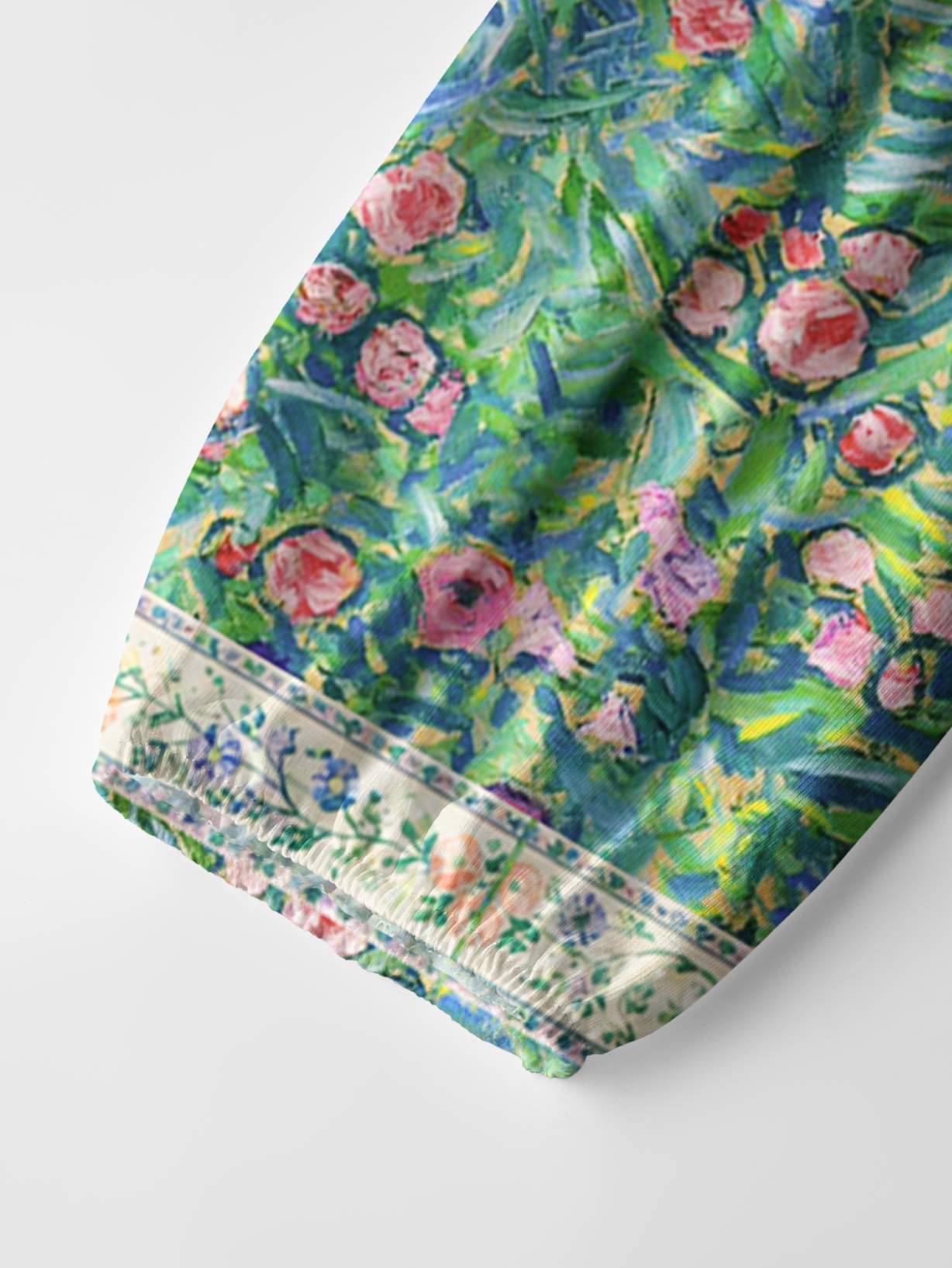 Gustav Klimt Italian Garden Landscape Long Sleeve Tie‑Neck Blouse