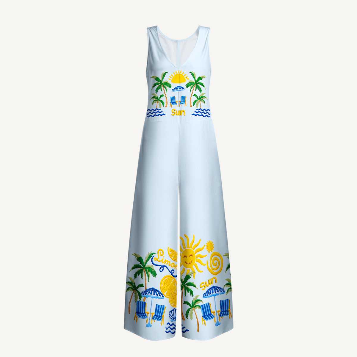 Retro Sun & Palm Maxi Skirt & Strapless Dress