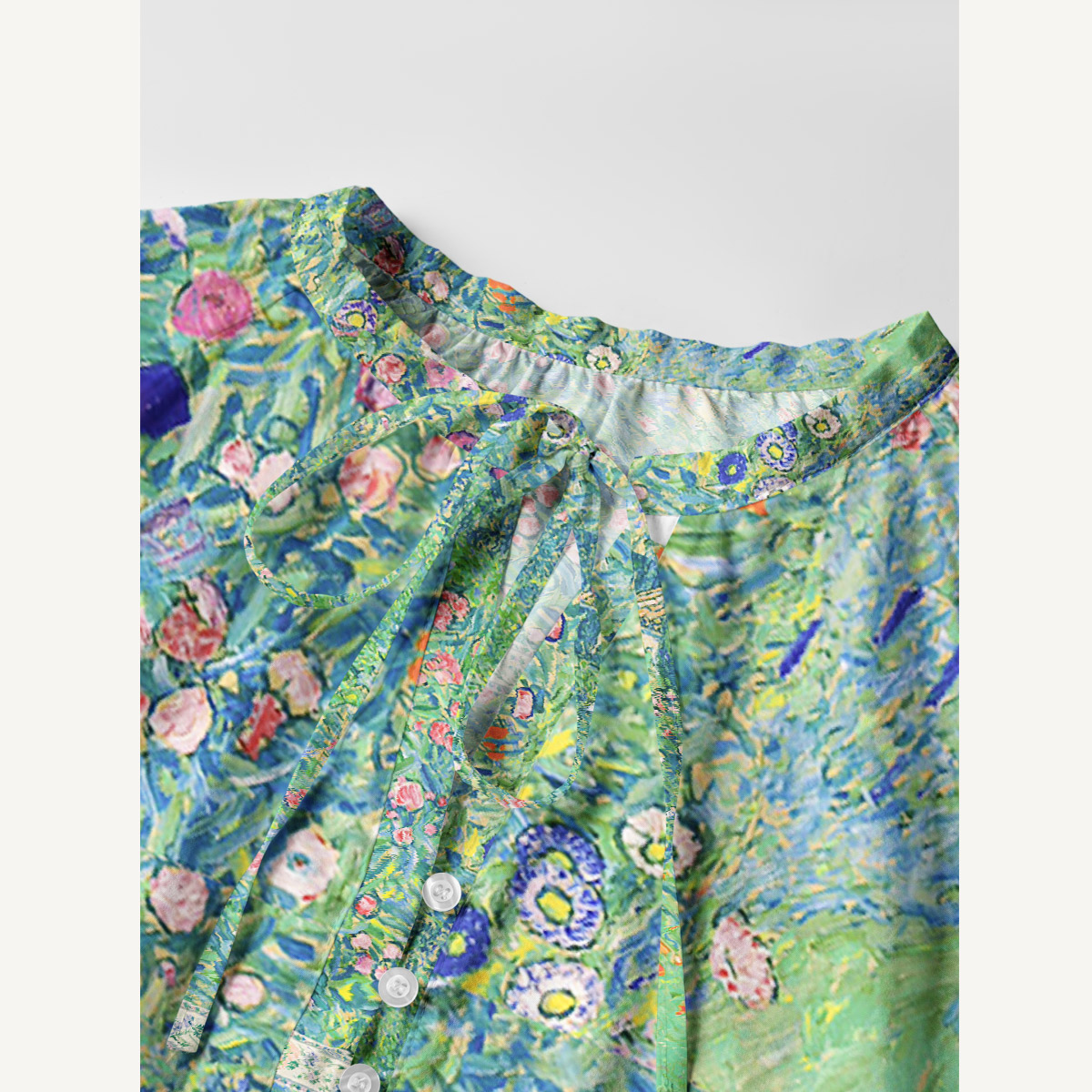 Gustav Klimt Italian Garden Landscape Long Sleeve Women Mini Dress