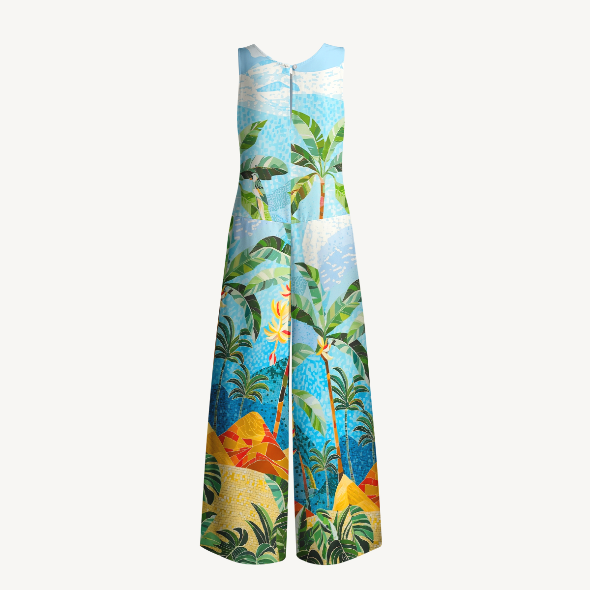 Rainforest Palm Tree Jumpsuit with Pockets for Women