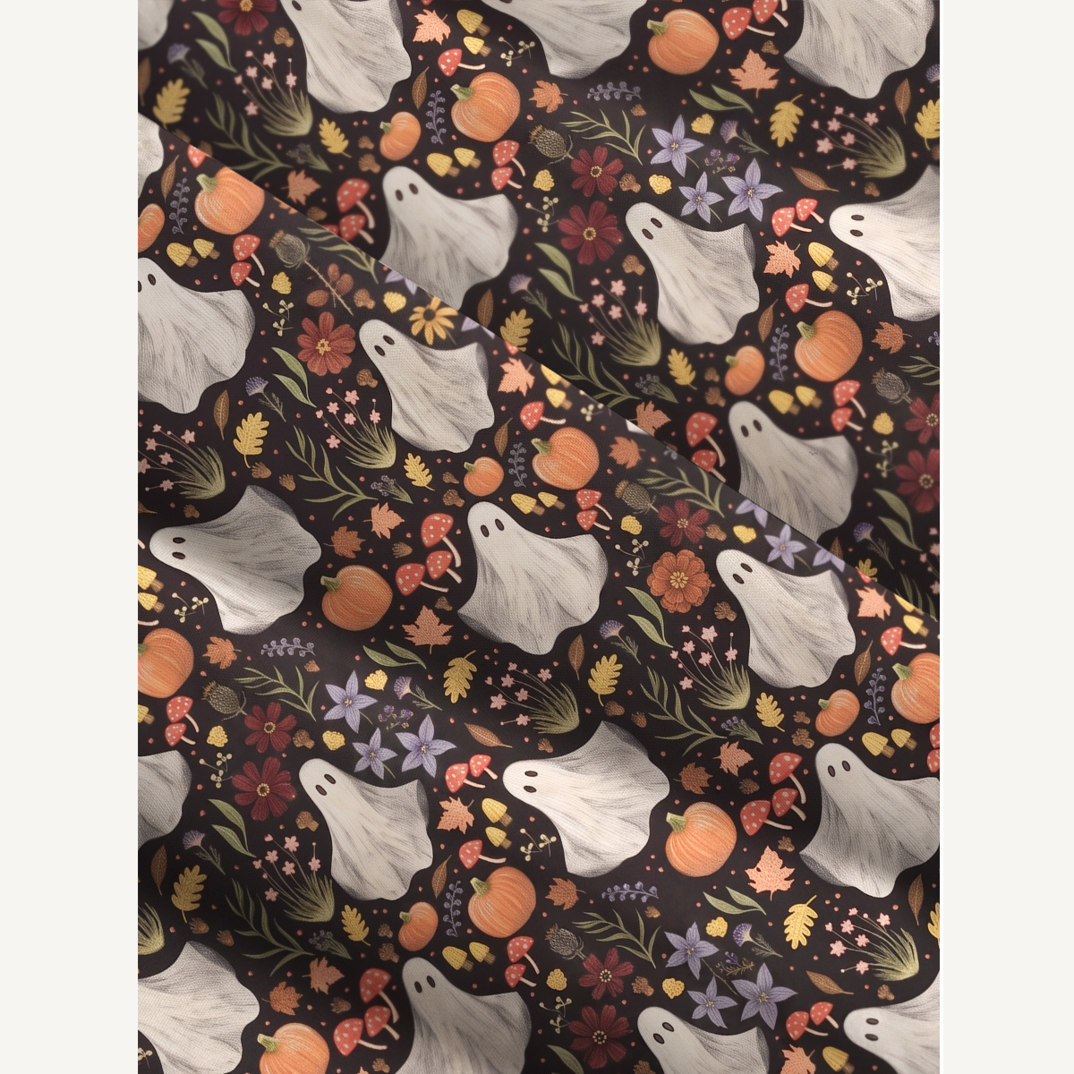 Midnight Pumpkin Ghost Garden Halloween Strap Maxi Dress With Pockets