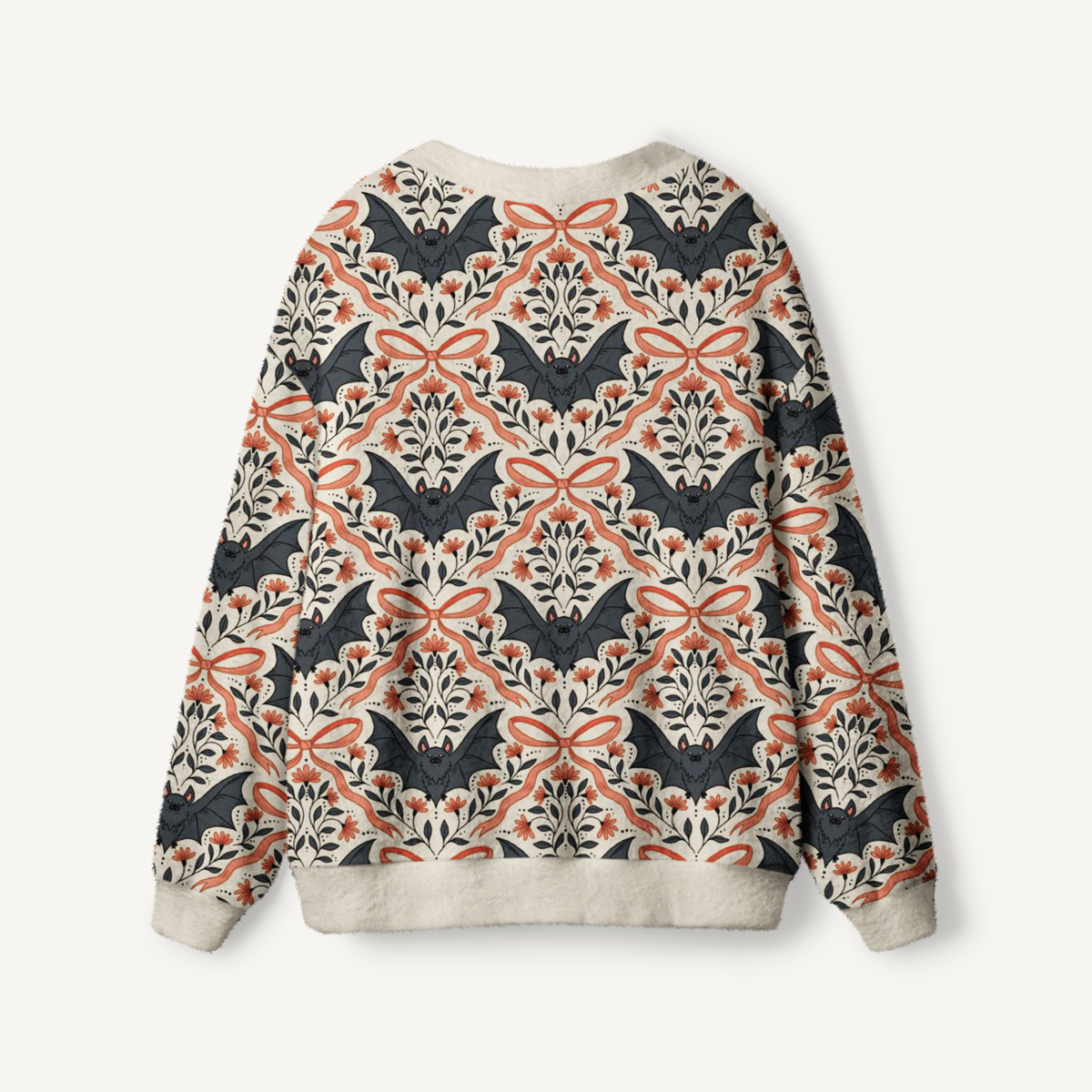 Vintage Bat Vine Halloween Boho Ugly Cardigan Sweaters