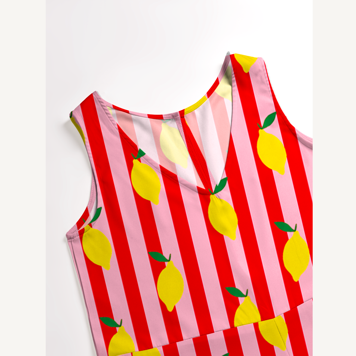Citrus Stripe Jumpsuit with Pockets for Women