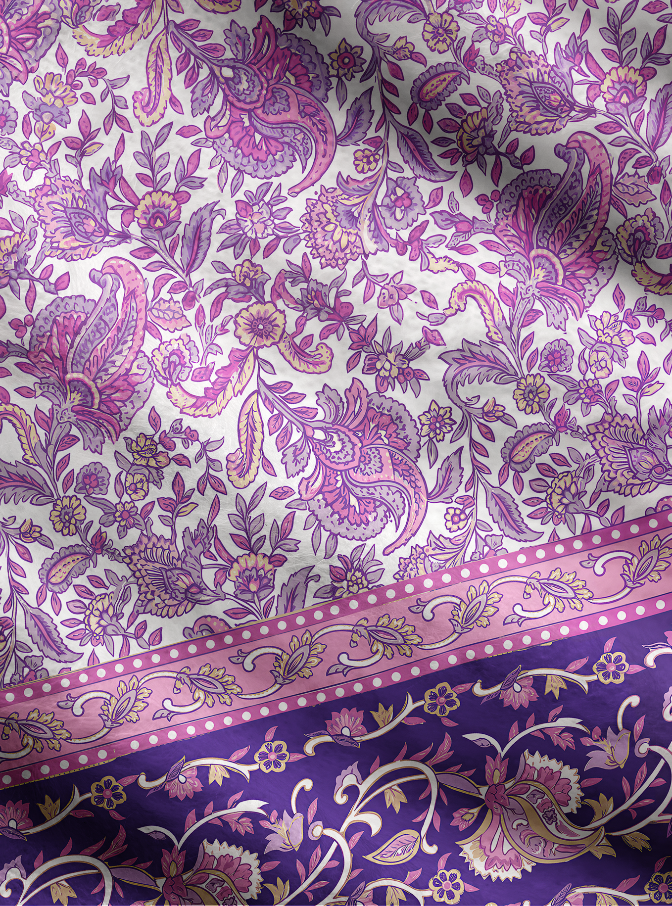Violet Paisley Garden Women's Fitted Cardigan Sweaters