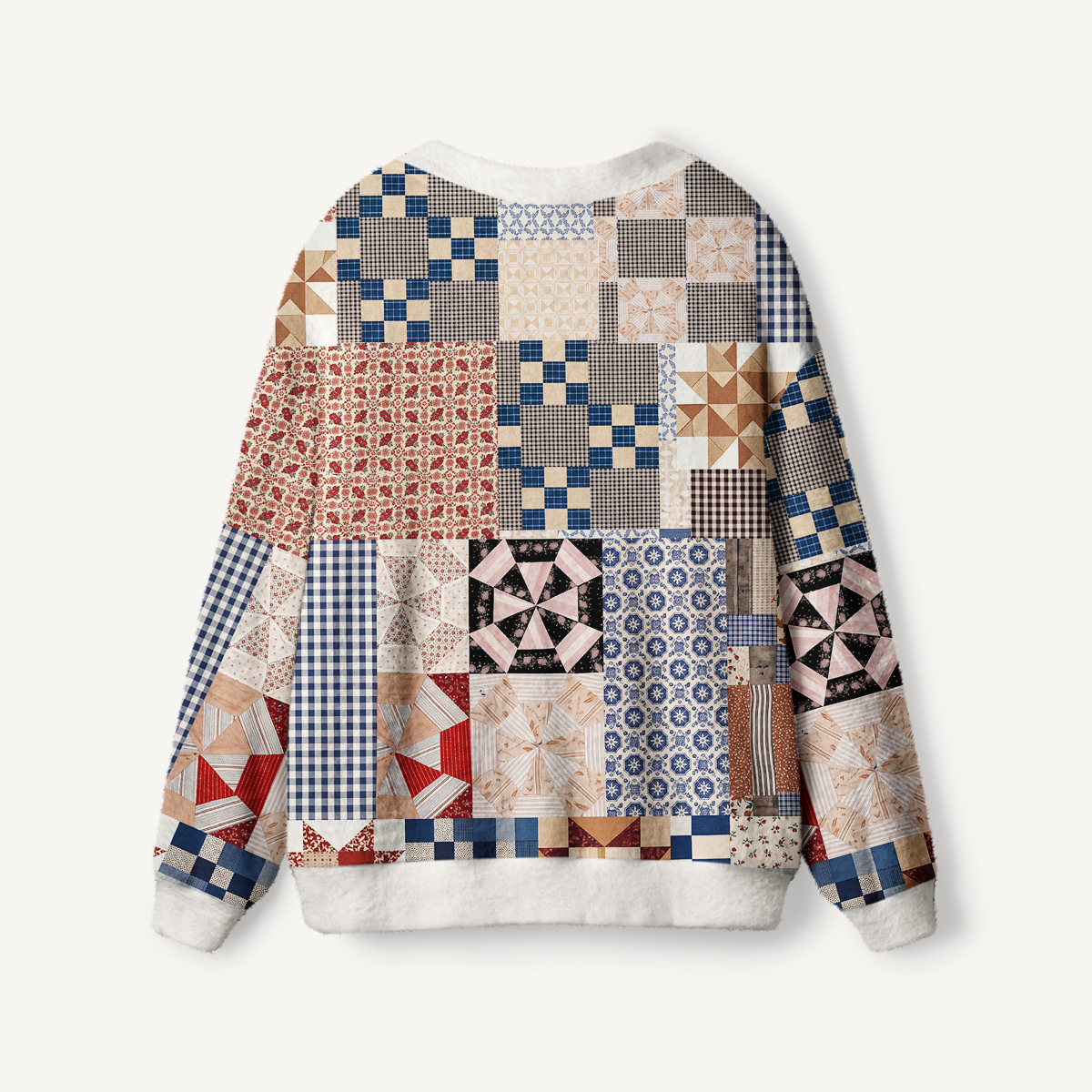 Country Cottage Patchwork Print Cardigan Sweaters