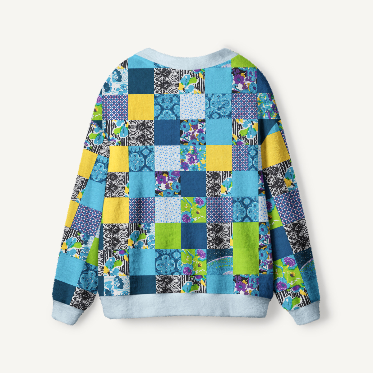 Geometric Floral Patterns Patchwork Cardigan Sweaters