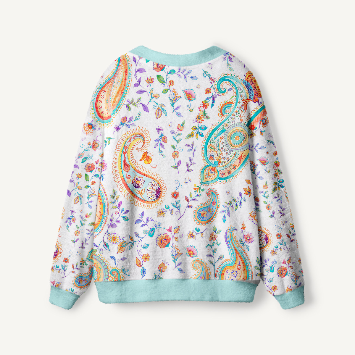 Boho Paisley Floral Botanical Pattern Cardigan Sweaters