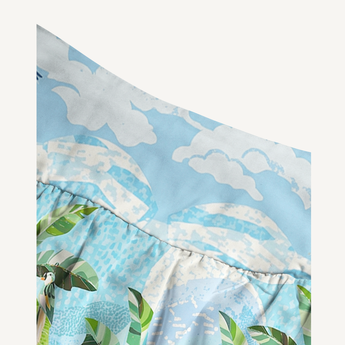 Rainforest Palm Tree Print Maxi Skirt & Strapless Dress  