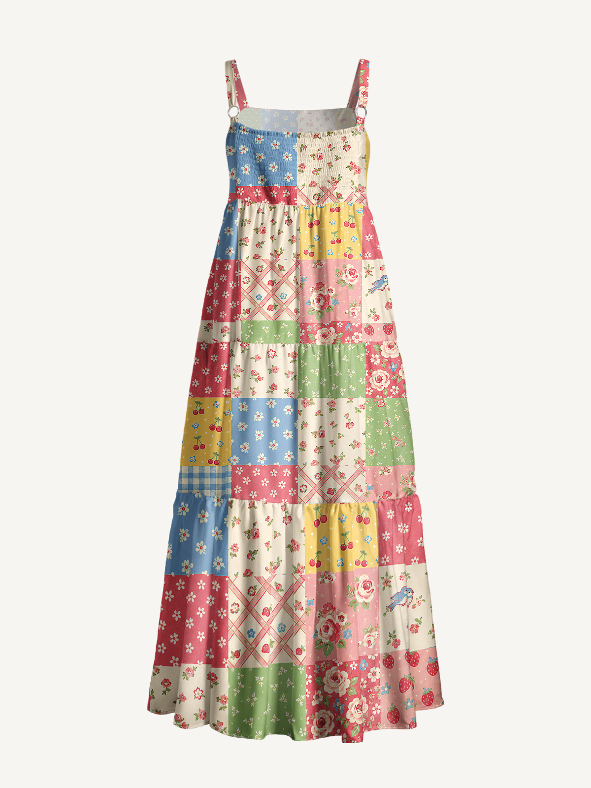 Sweet Memory Quilt Strap Maxi Dress With Pockets