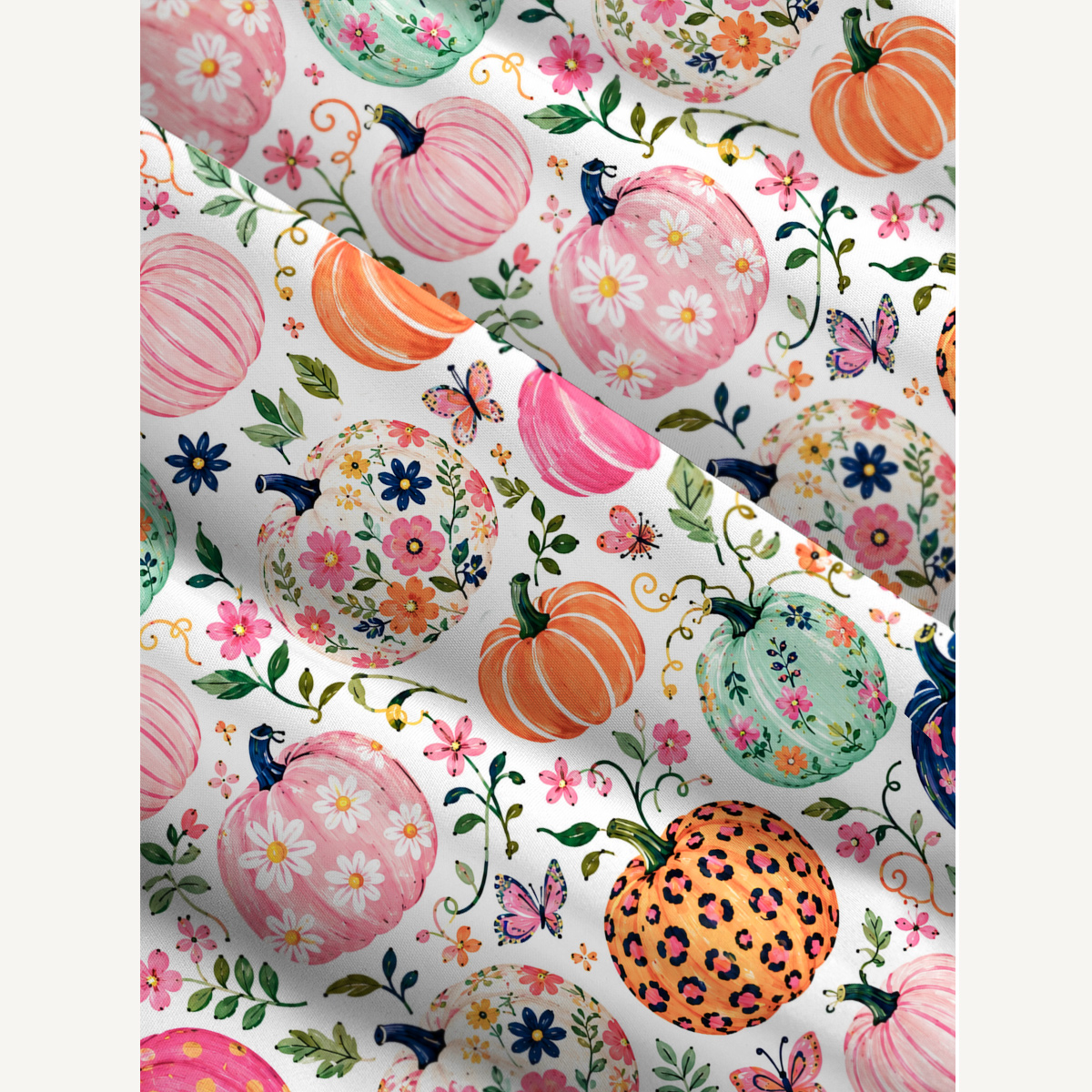Floral Pumpkin Print Autumn Strap Maxi Dress With Pockets