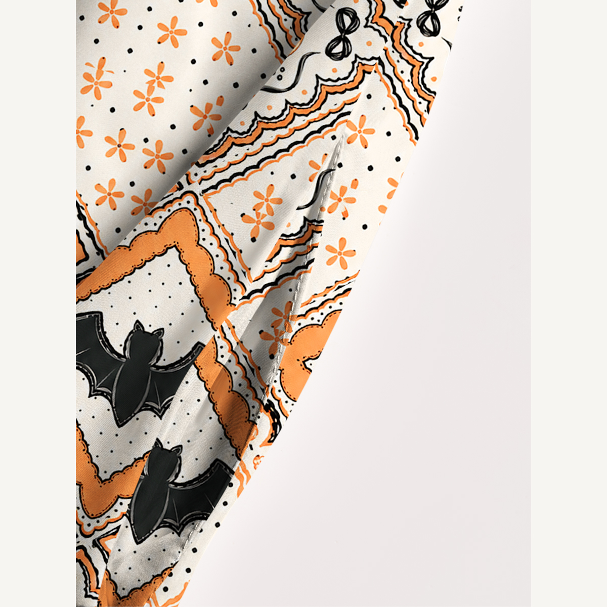 Halloween Bat & Pumpkin Vintage Boho Strap Maxi Dress With Pockets