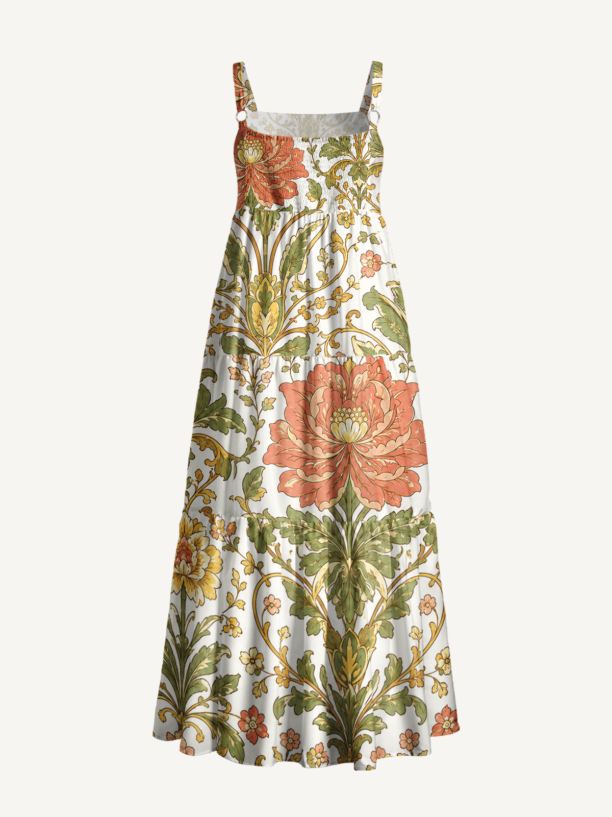 Botanical Morris Grand Peony Strap Maxi Dress With Pockets