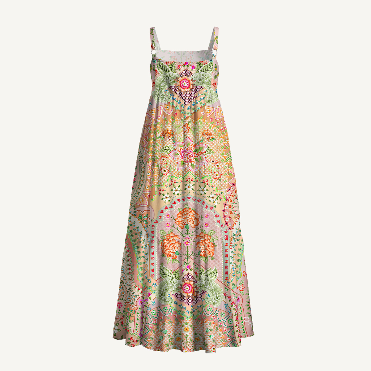Boho Botanical Paisley Print Strap Maxi Dress With Pockets