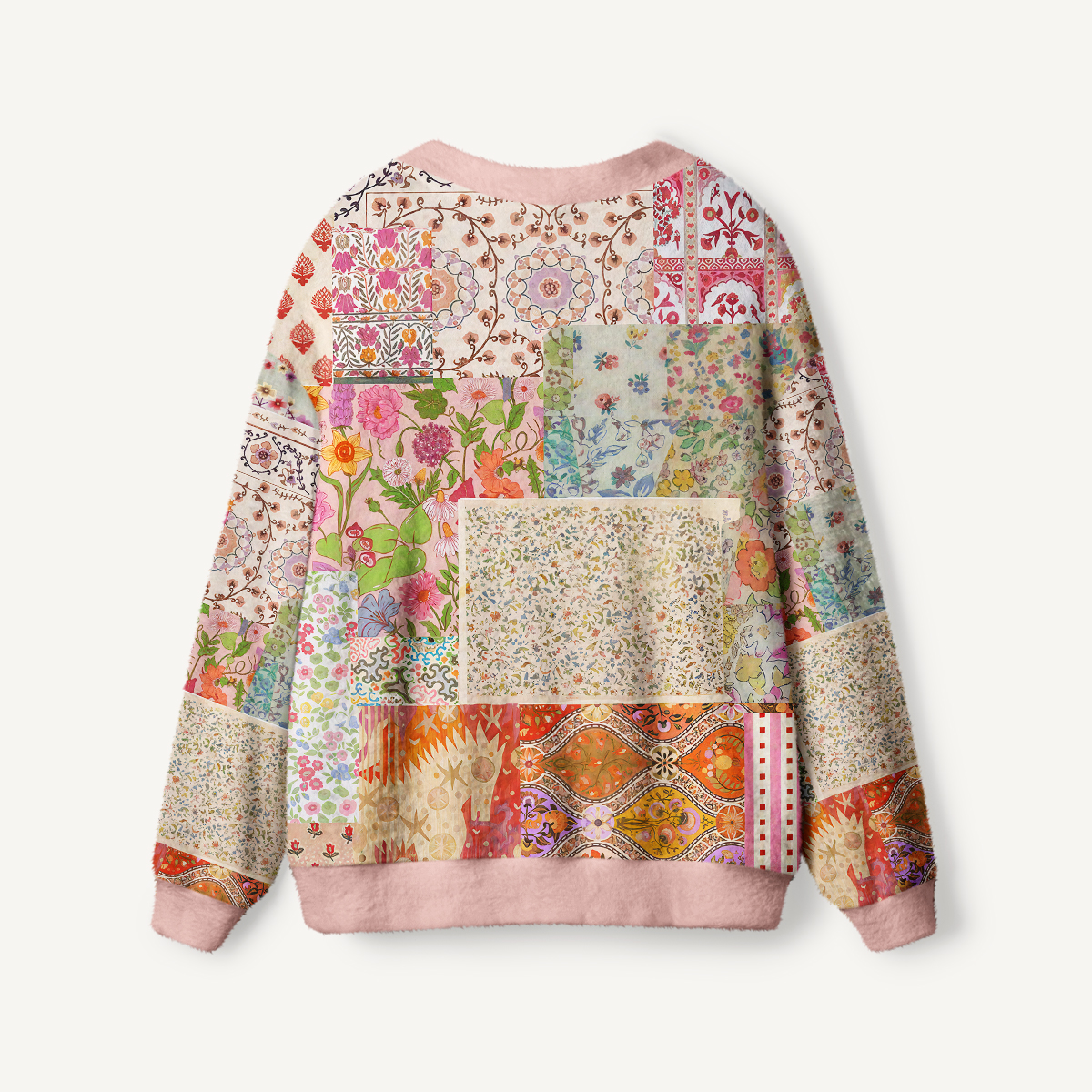 Vintage Rose Patchwork Floral Boho Cardigan Sweaters