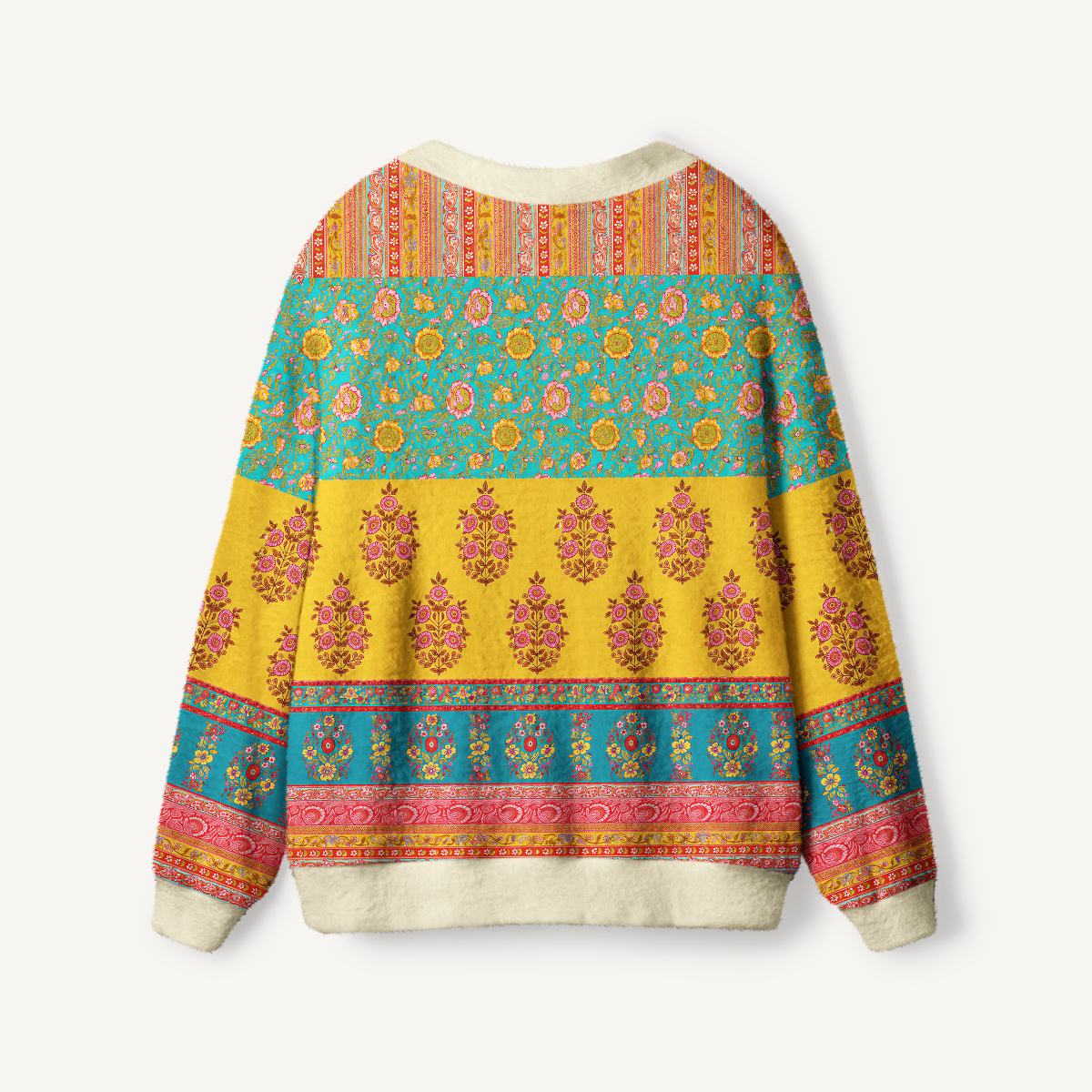 Boho Floral Patchwork Boho Cardigan Sweaters