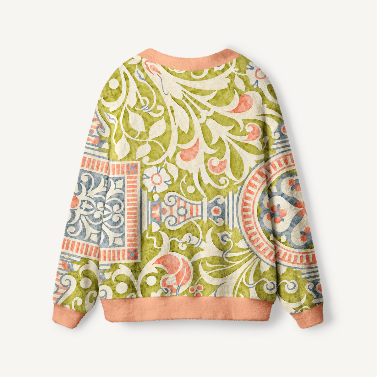 Vintage Olive Baroque Frame Cardigan Sweaters